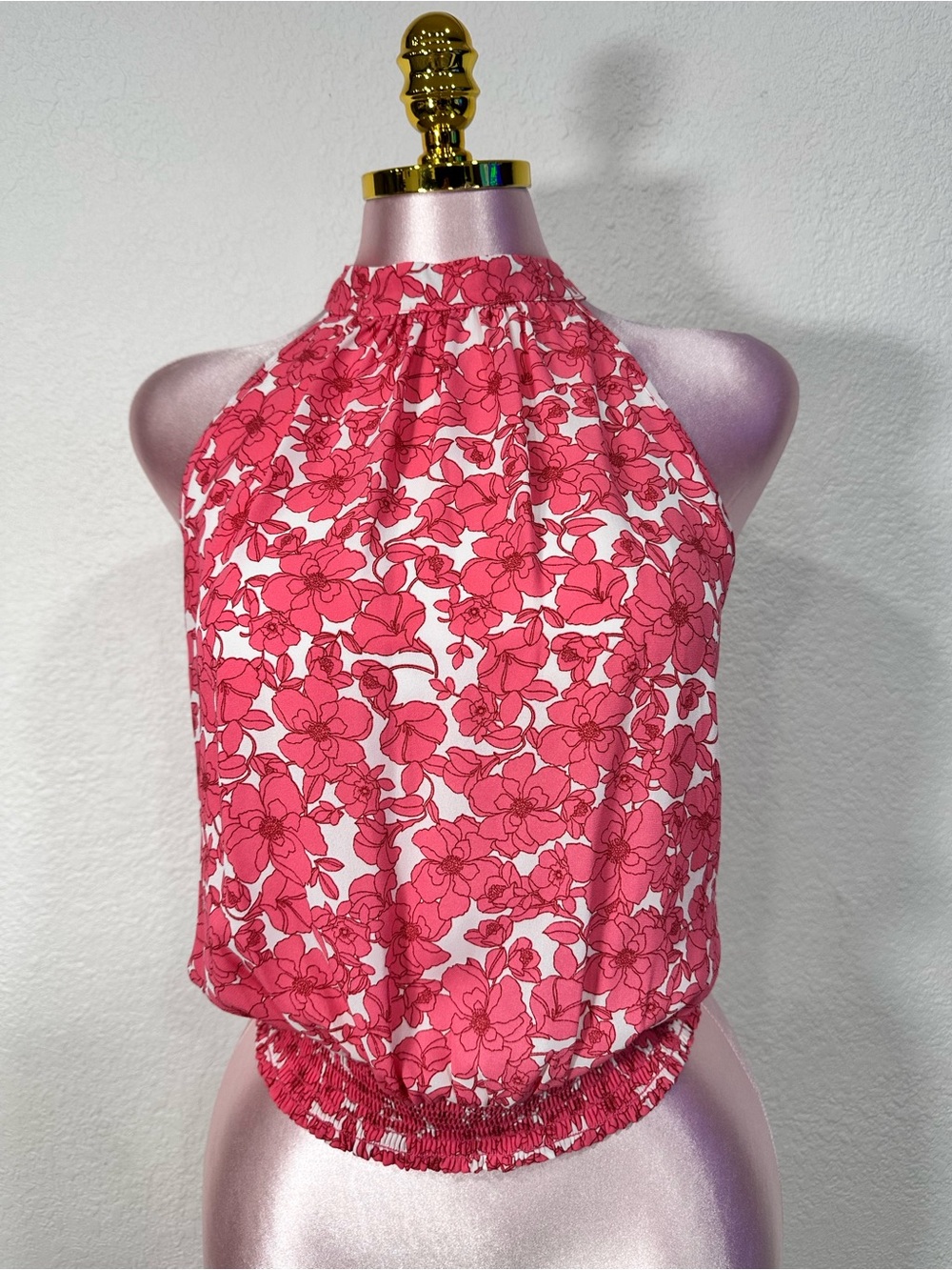 Sienna Sky Pink Floral Halter Tank